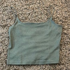 turquoise spaghettis strap tank top